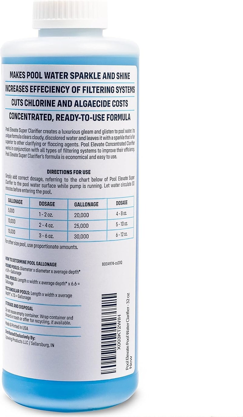 POOL ELEVATE Pool Clarifier Ultimate Clarity Booster - Pool Clarifier for Crystal Clear Water, Fast Acting & Long Lasting, Reduces Cloudiness & Enhances Filter Performance, Safe for All Pools, 32 oz Pack of 3 - Image 2